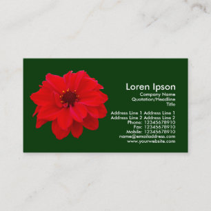 Dahlia, Bishop of Llandaff - Dark Green (003300) Business Card