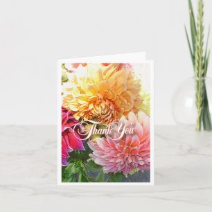 Dahlia Blank Thank You Card