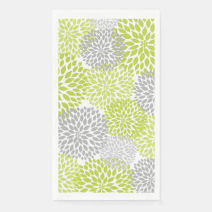 Dahlia Bouquet - chartreuse grey Napkin