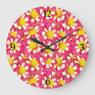 Dahlia bouquet - coral and white with yellow large clock