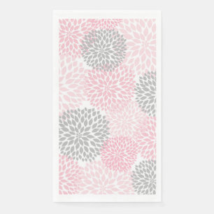 Dahlia Bouquet - pink grey Paper Guest Towels Napkin