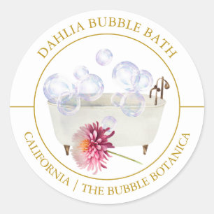 Dahlia Bubble Bath label