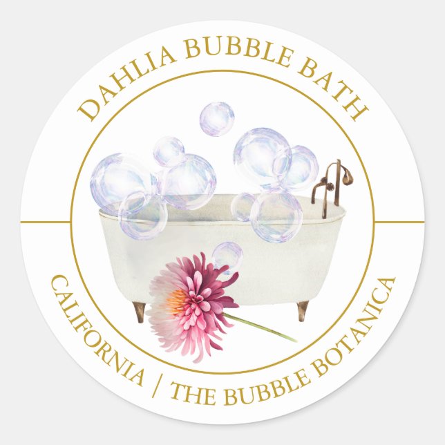 Dahlia Bubble Bath label (Front)
