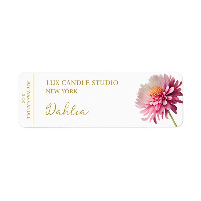 Dahlia Candle Label (Front)