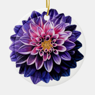 Dahlia Ceramic Ball Christmas Ornament