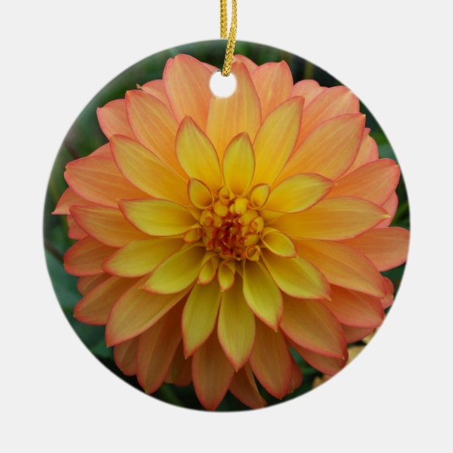 Dahlia Ceramic Tree Decoration (Front)