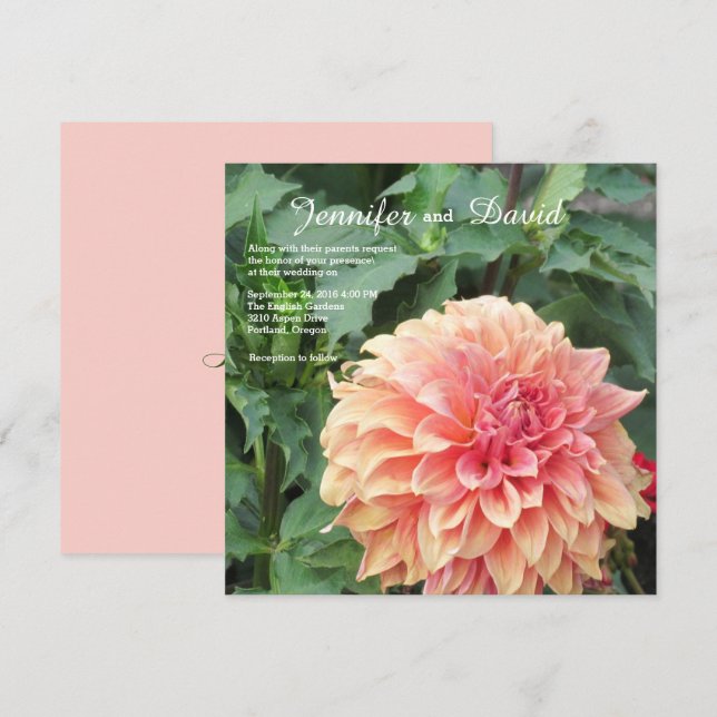 Dahlia Custom Wedding Invitation (Front/Back)