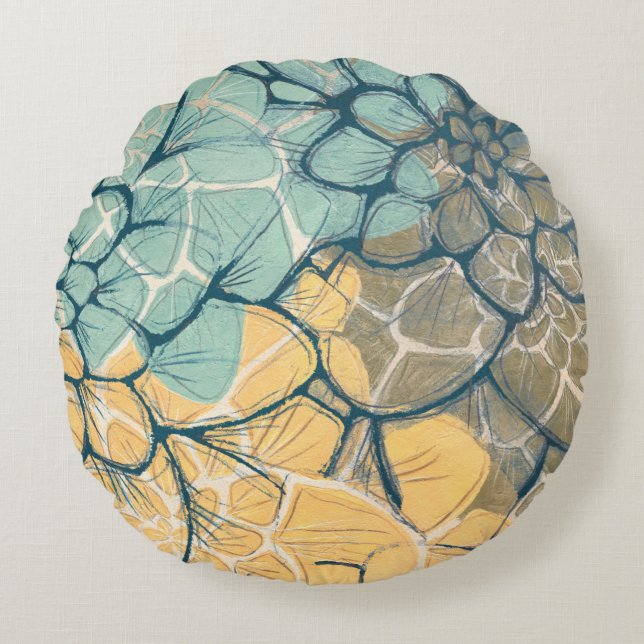 Dahlia Dance I Round Cushion (Front)