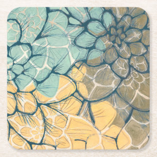 Dahlia Dance I Square Paper Coaster