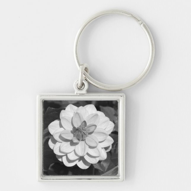 Dahlia 'David Howard' B&W Key Ring (Front)