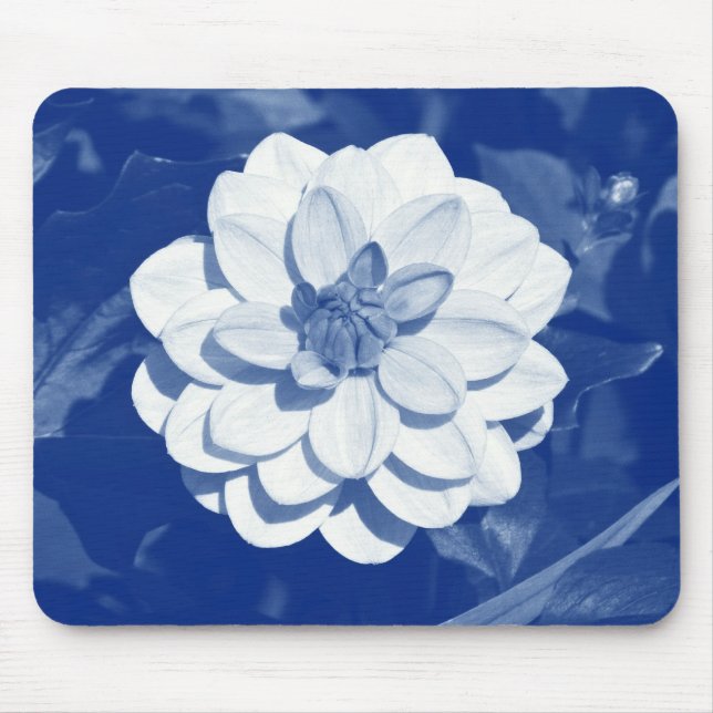 Dahlia - Digital Cyanotype Mouse Mat (Front)