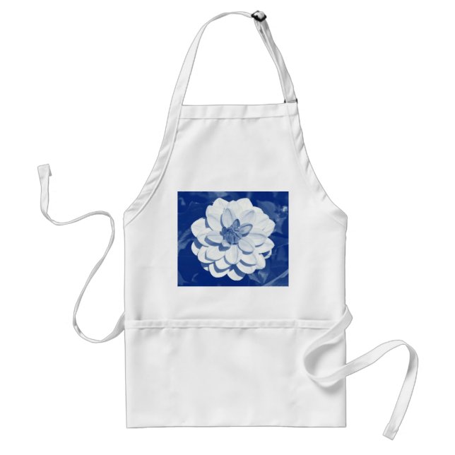 Dahlia - Digital Cyanotype Standard Apron (Front)