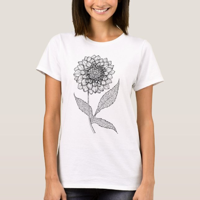 Dahlia drawing tShirt (Front)