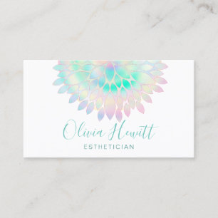 dahlia faux iridescent logo aesthetician business card
