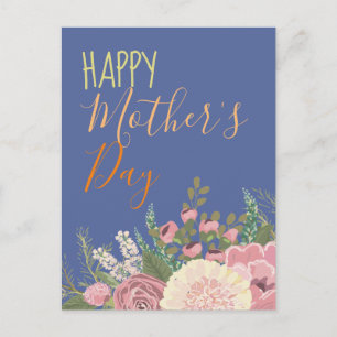 Dahlia floral bouqet / Mother's Day Postcard