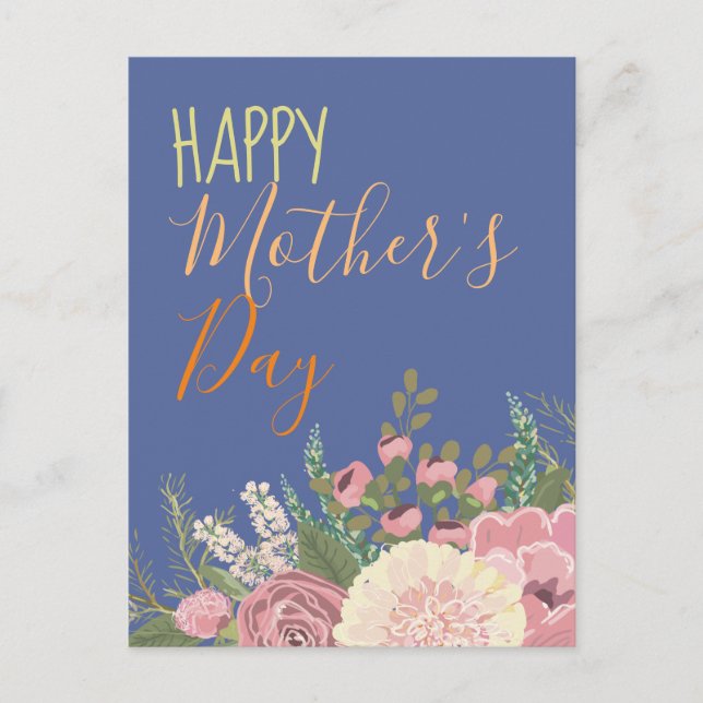 Dahlia floral bouqet / Mother's Day Postcard (Front)
