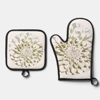 Dahlia Floral Oven Mitt & Pot Holder Set