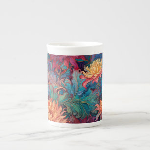 Dahlia Floral Tapestry Bone China Mug