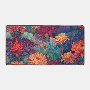 Dahlia Floral Tapestry Desk Mat