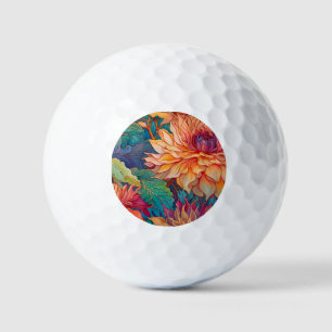 Dahlia Floral Tapestry Golf Balls