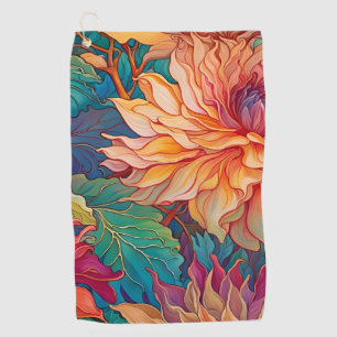 Dahlia Floral Tapestry Golf Towel