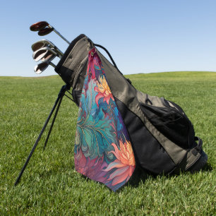 Dahlia Floral Tapestry Golf Towel