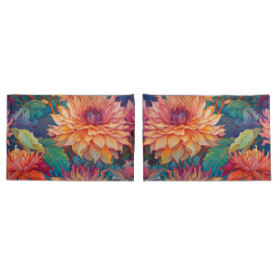 Dahlia Floral Tapestry Pillowcase
