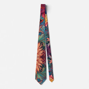 Dahlia Floral Tapestry Tie
