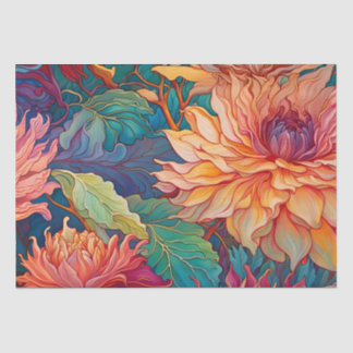 Dahlia Floral Tapestry Tissue Paper