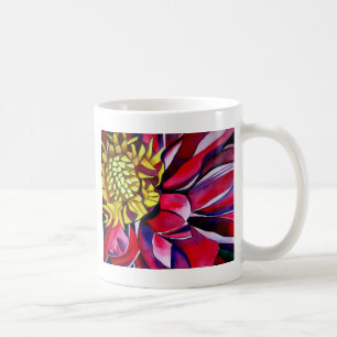 Dahlia flower abstract original flower art coffee mug