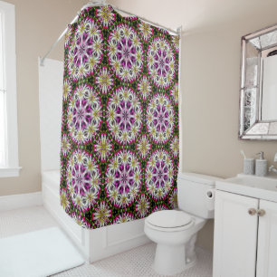 Dahlia Flower Abstract Pattern Shower Curtain