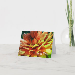 Dahlia Flower Abstract Personalised Thank You Card