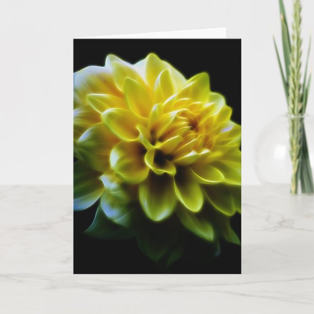 Dahlia flower and meaning holiday card (Front)
