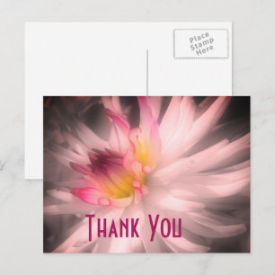 Dahlia Flower Black And White Thank You Postcard