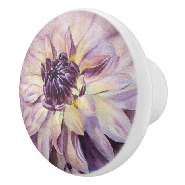 DAHLIA FLOWER CERAMIC KNOB (Right)
