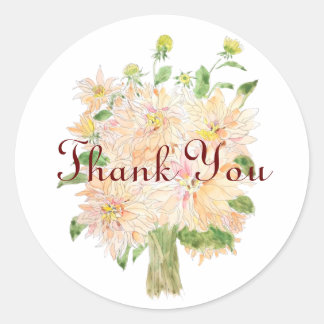 dahlia flower classic round sticker