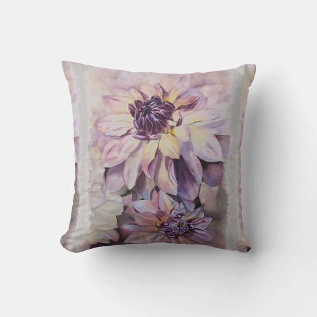 DAHLIA FLOWER DECORATIVE TOSS PILLOW (Front)