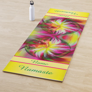Dahlia Flower Floral Abstract Personalised Yoga Mat