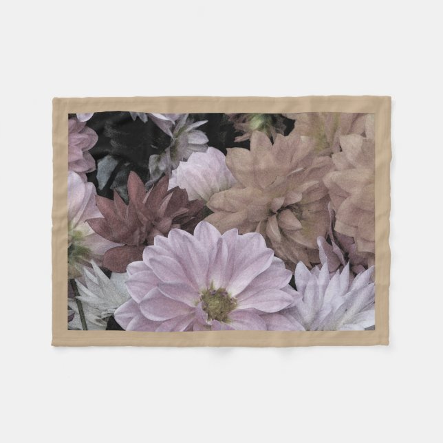 Dahlia Flower Garden Abstract Fleece Blanket (Front (Horizontal))