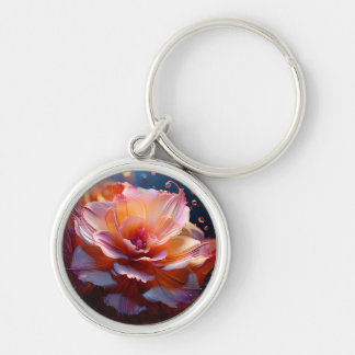 Dahlia Flower Key Ring