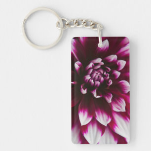 Dahlia Flower Key Ring