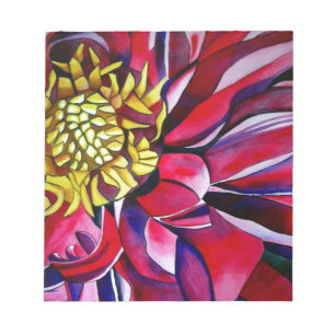 Dahlia flower original abstract watercolor art notepad