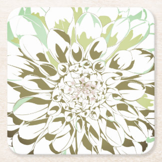 Dahlia flower paper coaster set