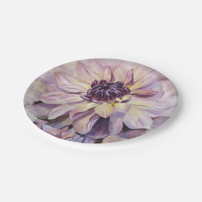 DAHLIA FLOWER PAPER PLATE (Angled)