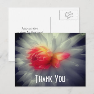 Dahlia Flower Partial Colour Thank You Postcard