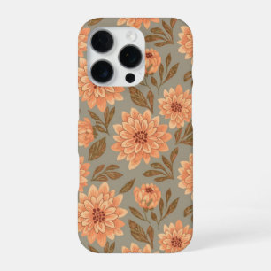 Dahlia Flower Pattern iPhone 16 Pro Case