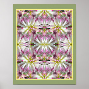 Dahlia Flower Petals Multiplied Abstract      Poster