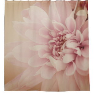 Dahlia flower pink and gold floral shower curtain