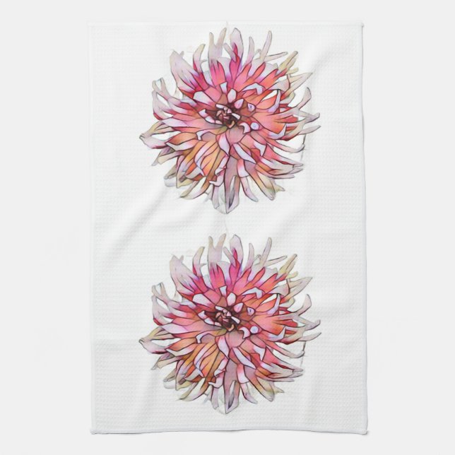 DAHLIA FLOWER TEA TOWEL (Vertical)