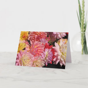Dahlia Flowers Birthday Card